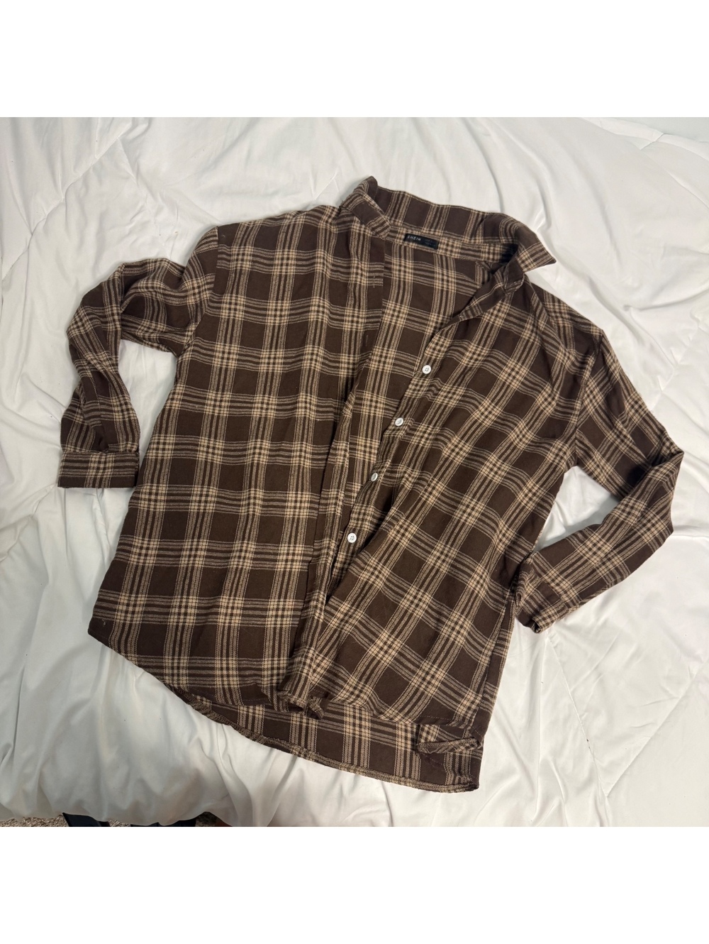 shein fall autumn brown flannel medium